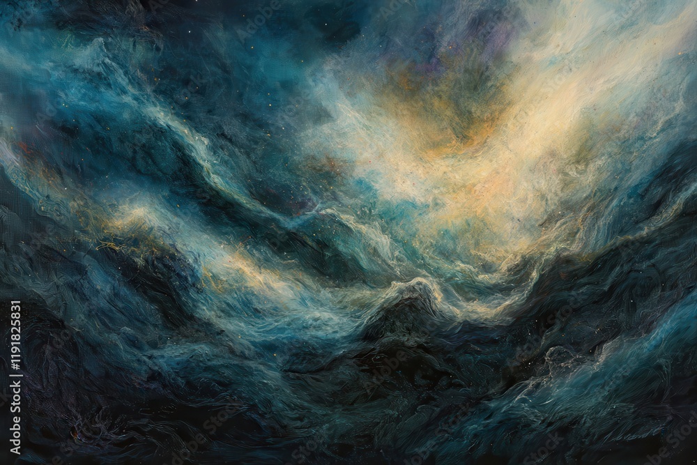 Obraz premium Abstract Oceanic Depths Celestial Swirls