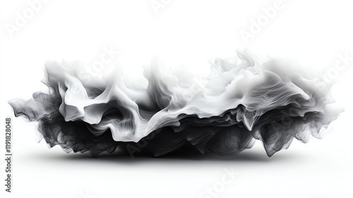 bold smoke streaks, graphic texture design, highenergy abstract art, monochromatic, isolated on white background photo