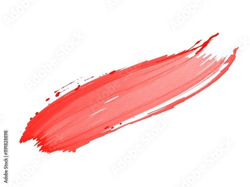 Red paint smear on white background, left to right motion, dynamic, vibrant, texture