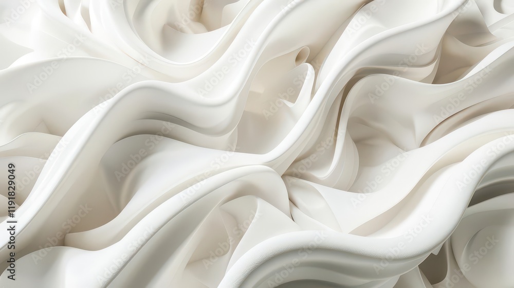 Obraz premium A close-up of flowing, textured white fabric creating a soft, abstract appearance.