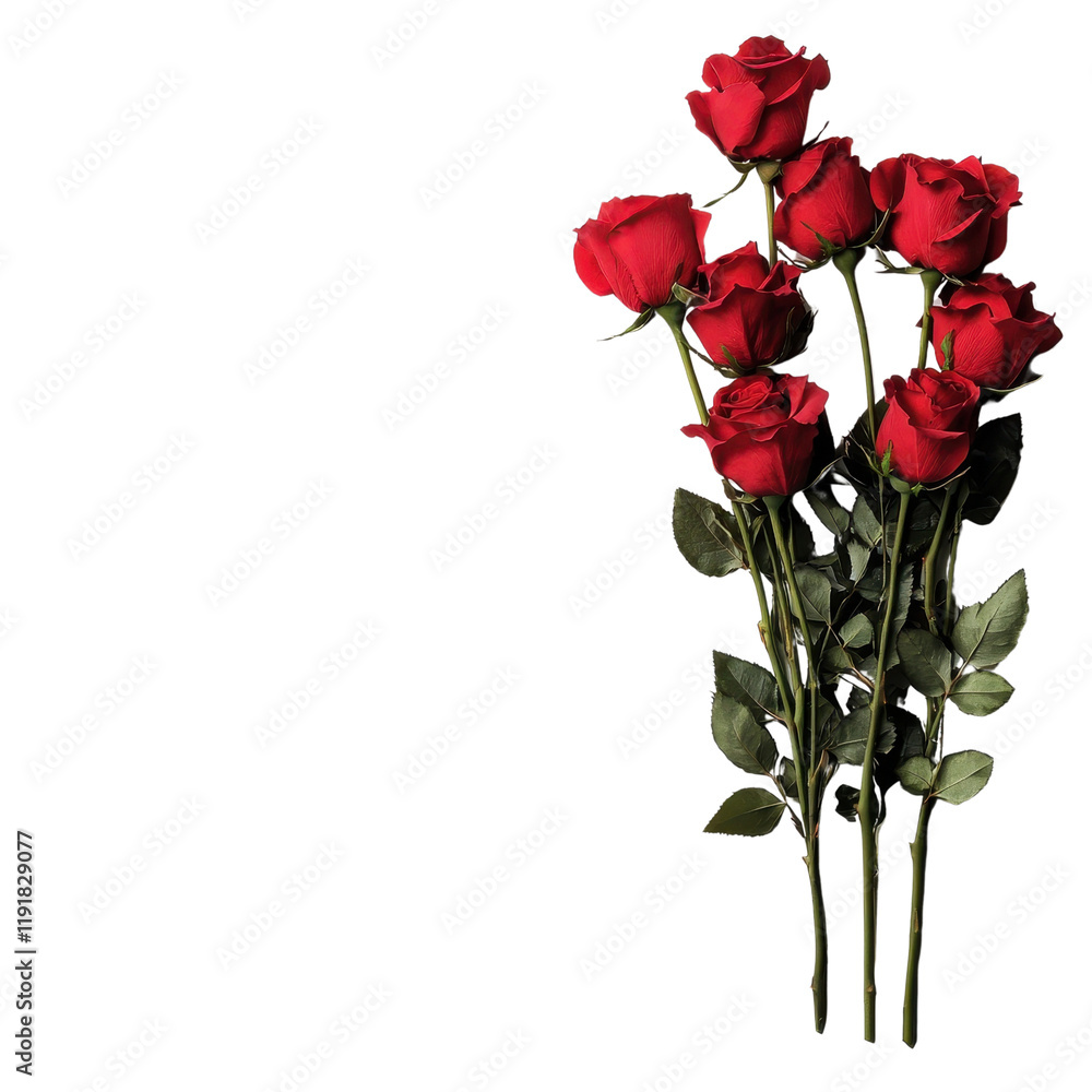 Fototapeta premium Romantic Red Roses Bouquet Elegant Floral Arrangement Valentine s Day Flowers
