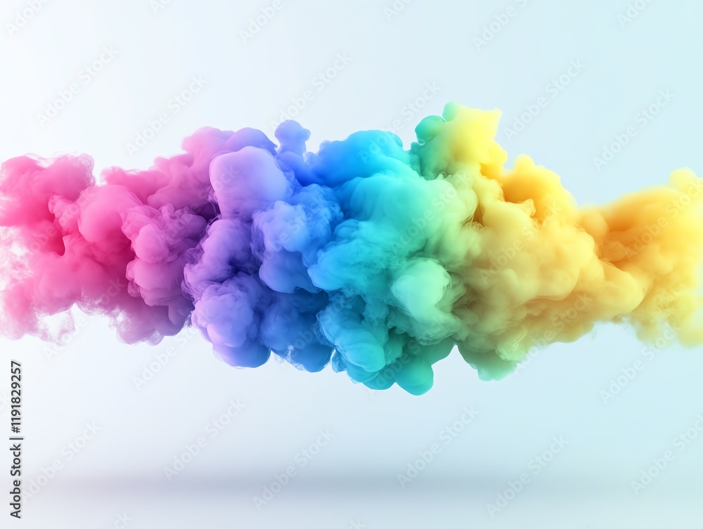 Fototapeta premium Diffuse smoke, gradient colors merging seamlessly, 3D illustration