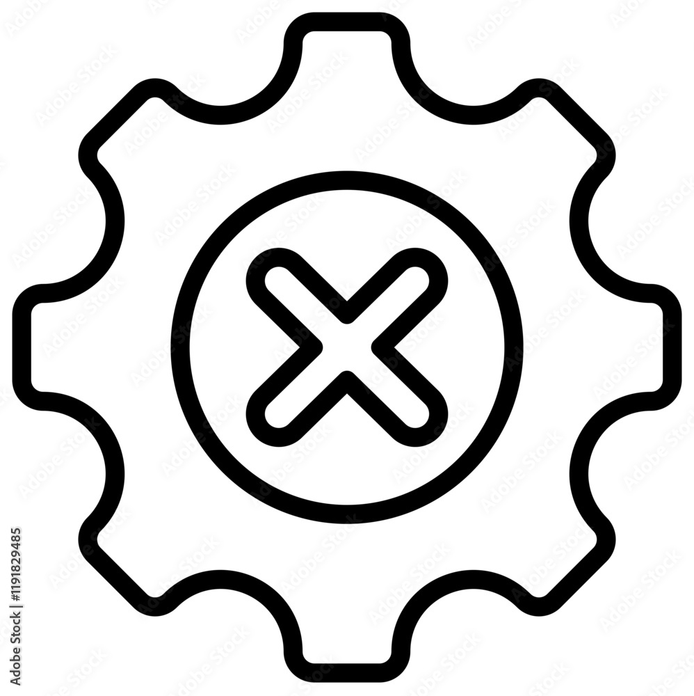 Obraz premium Misconfiguration Icon Lineal Syle