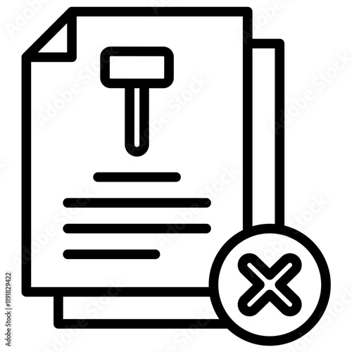 Compliance Violation Icon Lineal Syle