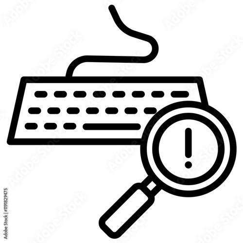 Keylogging Attack Icon Lineal Syle