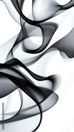 Wallpaper Mural elegant smoke swirls, dynamic motion element, minimalistic style, grayscale, isolated on white background Torontodigital.ca