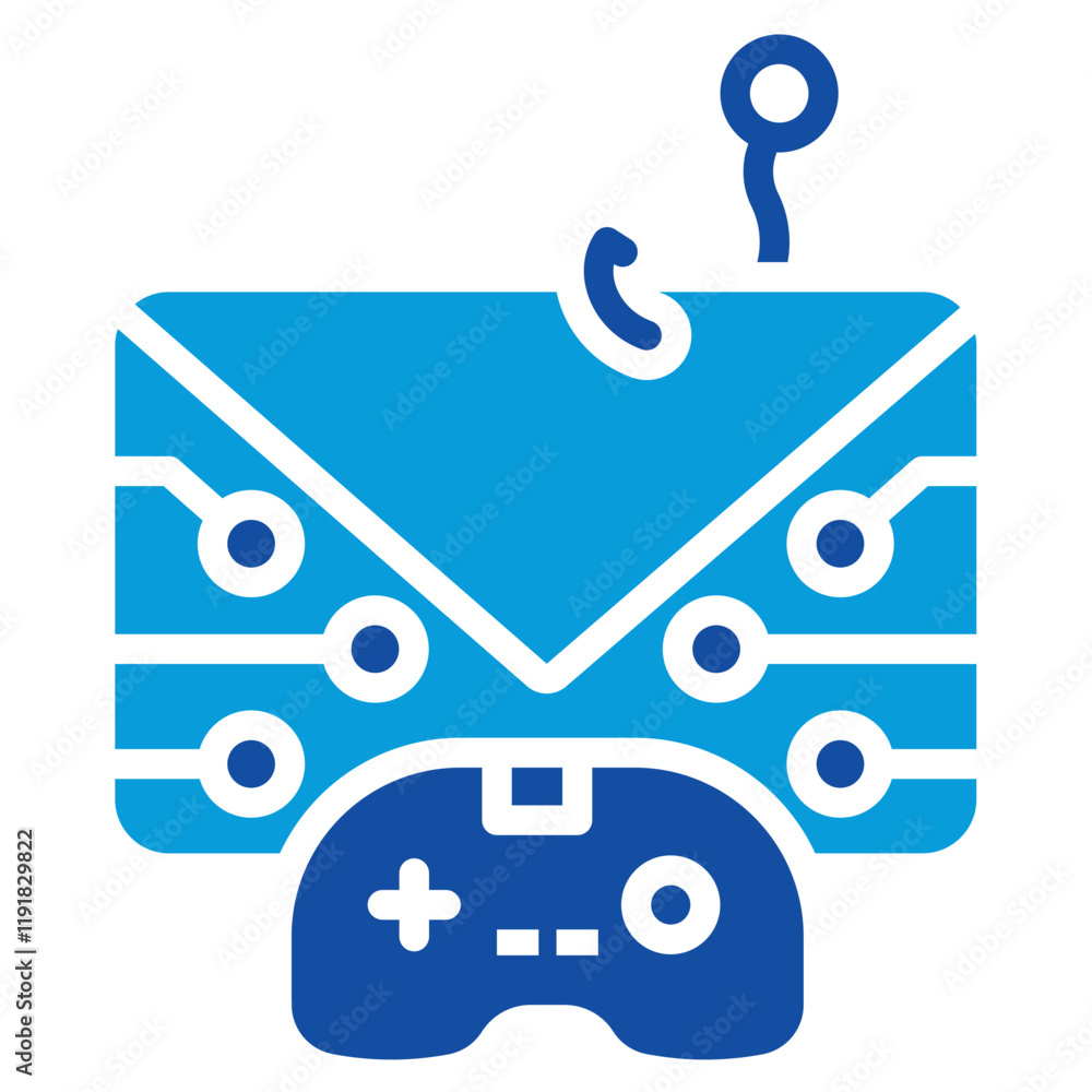 Phishing Simulation Icon Dual Tone Color Style Phishing Simulation Icon Dual Tone Color Style
