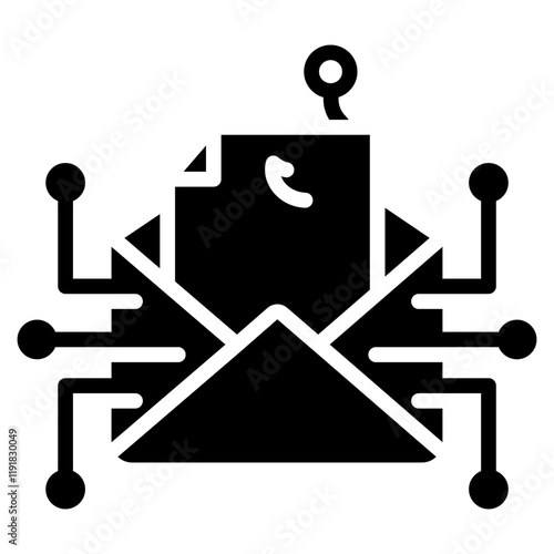 Phishing Attack Icon Black Style