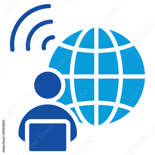 Remote Work Icon Dual Tone Color Style