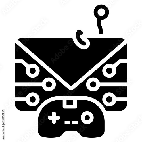 Phishing Simulation Icon Black Style