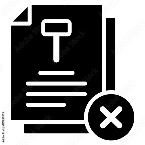 Compliance Violation Icon Black Style