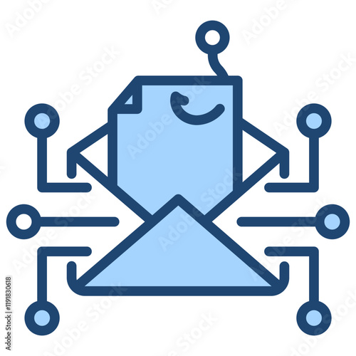 Phishing Attack Icon Lineal Blue Style