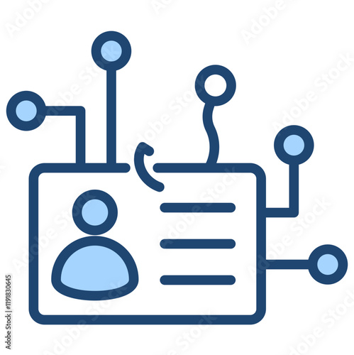 Identity Theft Icon Lineal Blue Style
