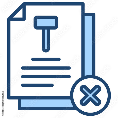 Compliance Violation Icon Lineal Blue Style