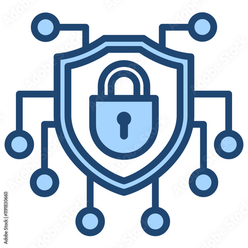 Threat Intelligence Icon Lineal Blue Style
