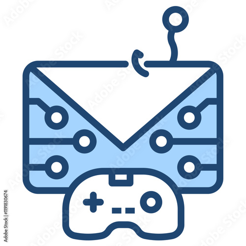 Phishing Simulation Icon Lineal Blue Style