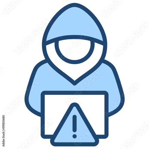 Cyber Espionage Icon Lineal Blue Style