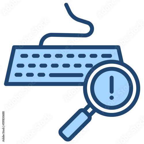 Keylogging Attack Icon Lineal Blue Style