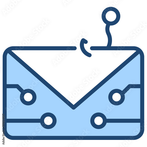 Phishing Email Icon Lineal Blue Style