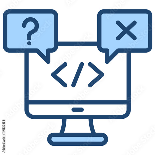 Shadow It Issue Icon Lineal Blue Style