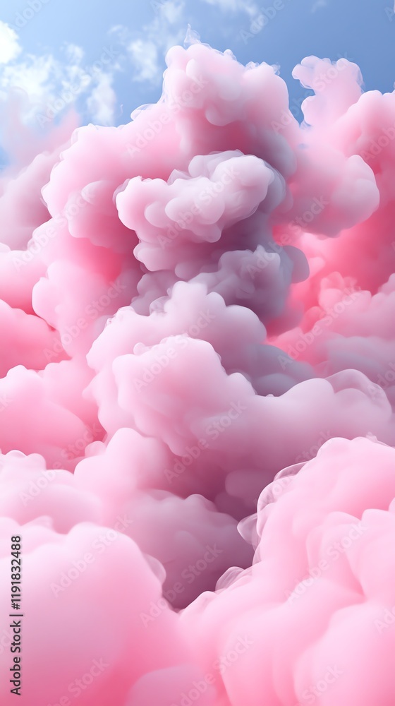 Fototapeta premium Pastel smoke designs, glowing ethereal light, 3D illustration