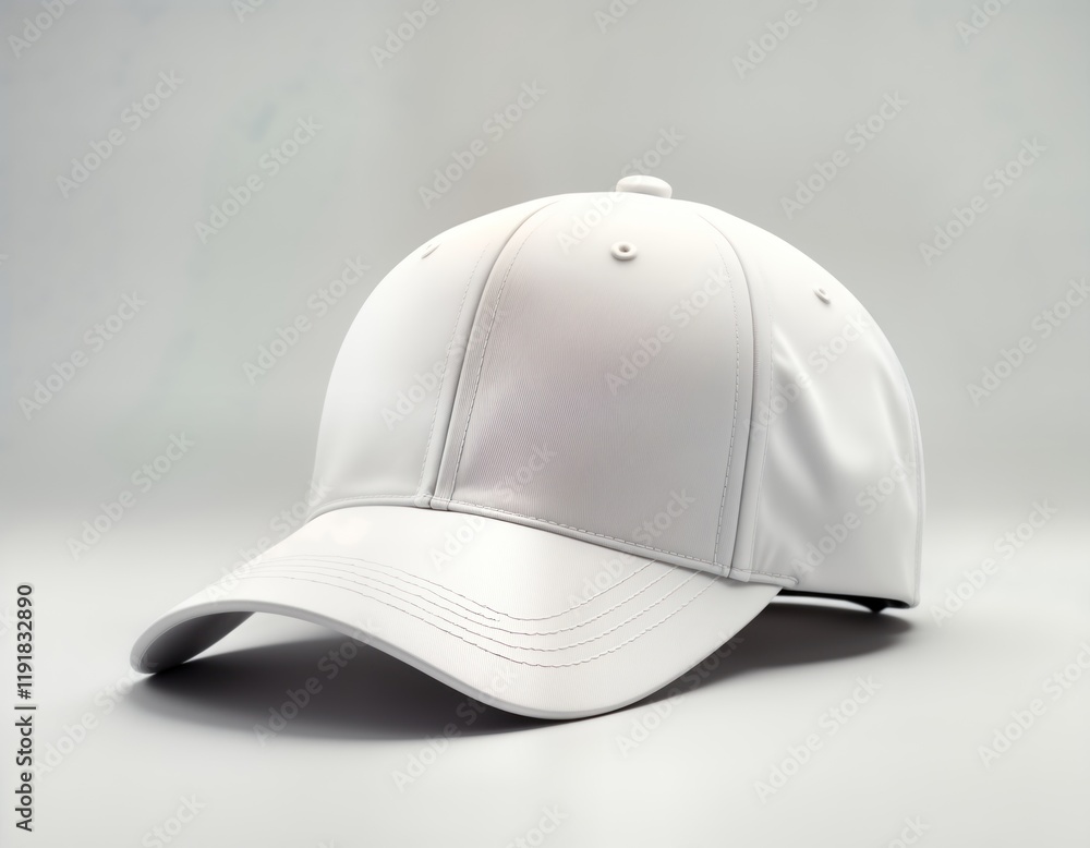 Plain white cap sits on white background. Blank cap ideal for design templates. Modern, simple. Shows fashion item. Studio shot. Simple design. Empty cap. Great for fashion, advertising delivery Plain white cap sits on white background. Blank cap ideal for design templates. Modern, simple. Shows fashion item. Studio shot. Simple design. Empty cap. Great for fashion, advertising delivery