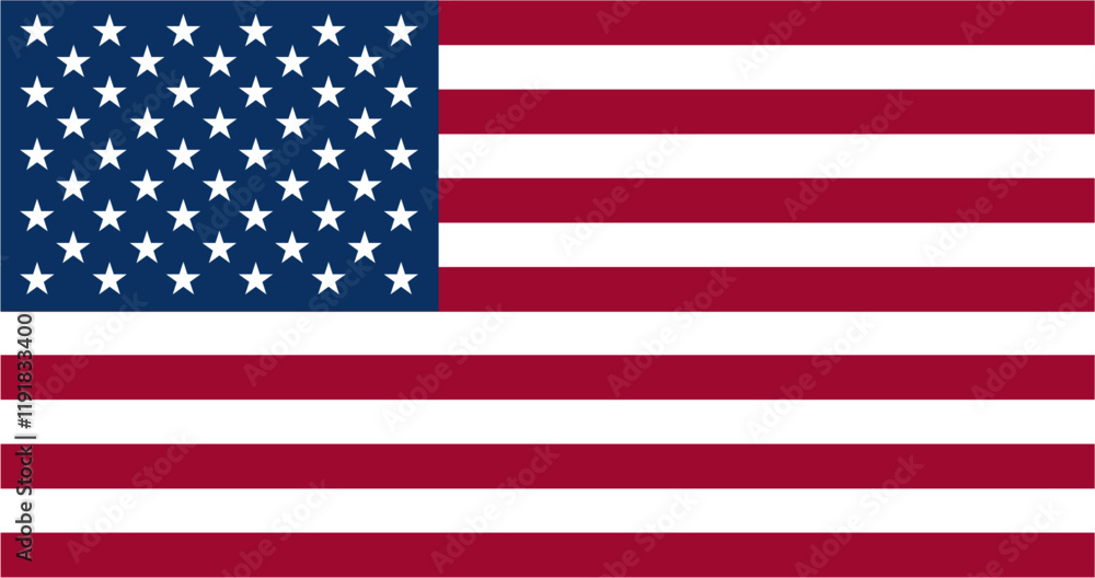 Fototapeta premium USA flag isolated on transparent PNG background. Perfect for designs, high-quality vector image.