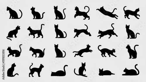 Wallpaper Mural Cat Poses: 20 Silhouette Variations Torontodigital.ca