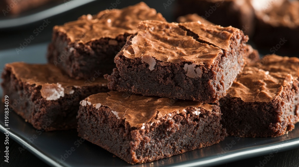 42.A moody, close-up image of thick vegan brownies placed on a dark plate, illuminated by faint, moody highlights. The black background blends seamlessly with the plate, making the brownies the focal 42.A moody, close-up image of thick vegan brownies placed on a dark plate, illuminated by faint, moody highlights. The black background blends seamlessly with the plate, making the brownies the focal
