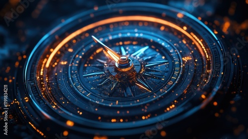 Wallpaper Mural Futuristic compass glowing with vibrant energy. Torontodigital.ca