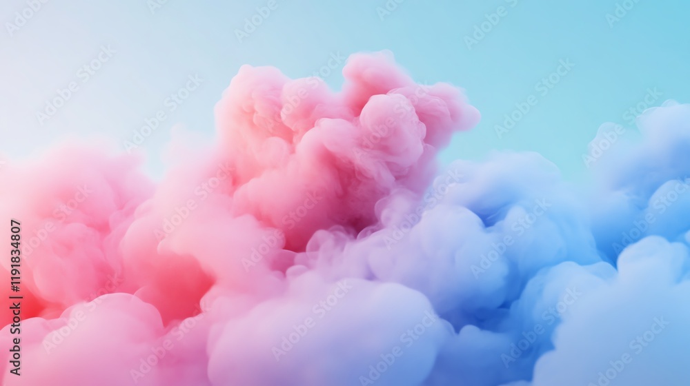 Fototapeta premium Soft vapor trails, dreamy pastel transitions, 3D illustration