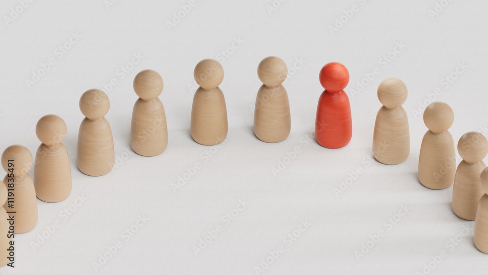 Obraz premium Conceptual image of teamwork.Perfect for representing business strategy, leadership, and management.3D rendering on white background.