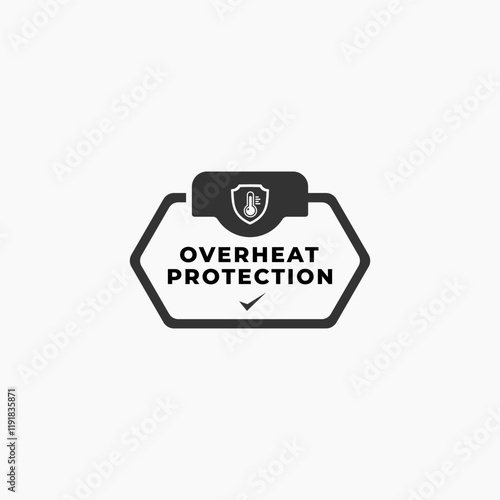 Overheat protection sign vector. Best overheat protection icon for product packaging design, print design, websites and more about Heat resistant product.