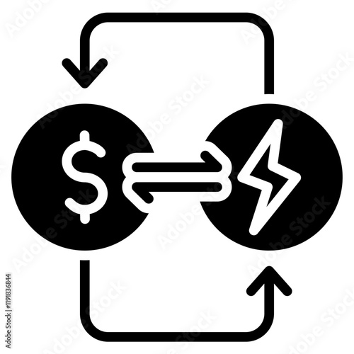 Energy Trading Icon Black Style