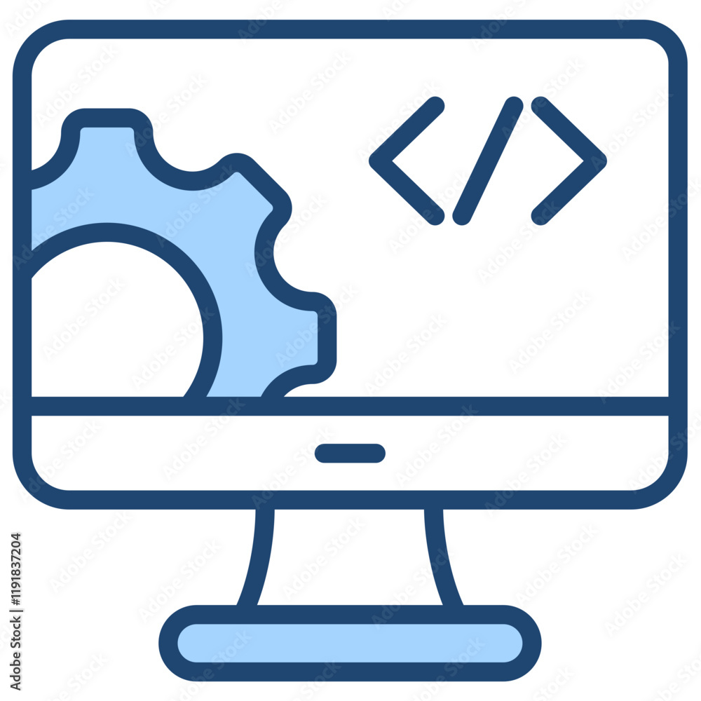 Software Icon Lineal Blue Style Software Icon Lineal Blue Style