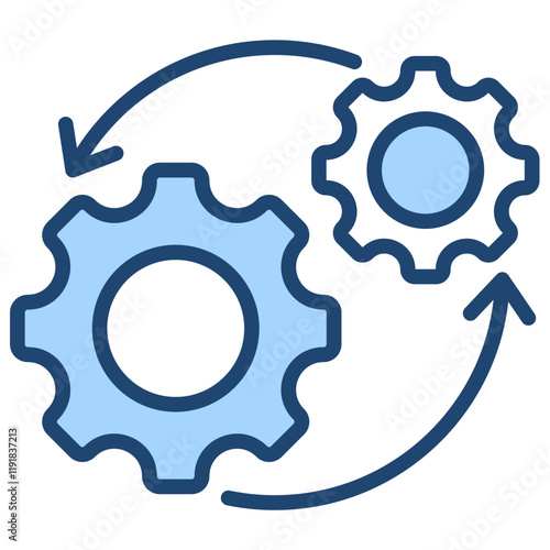 Integration Icon Lineal Blue Style