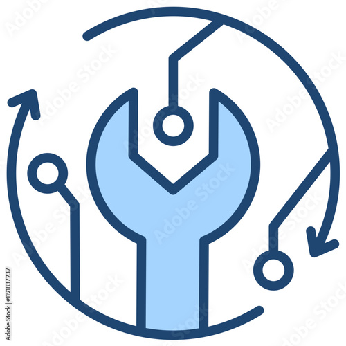 Retrofit Icon Lineal Blue Style