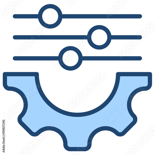 Control Icon Lineal Blue Style