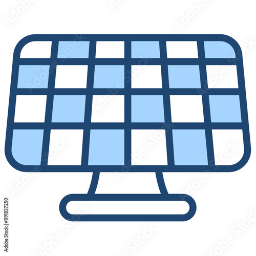 Microgrid Icon Lineal Blue Style