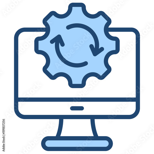 Recovery System Icon Lineal Blue Style