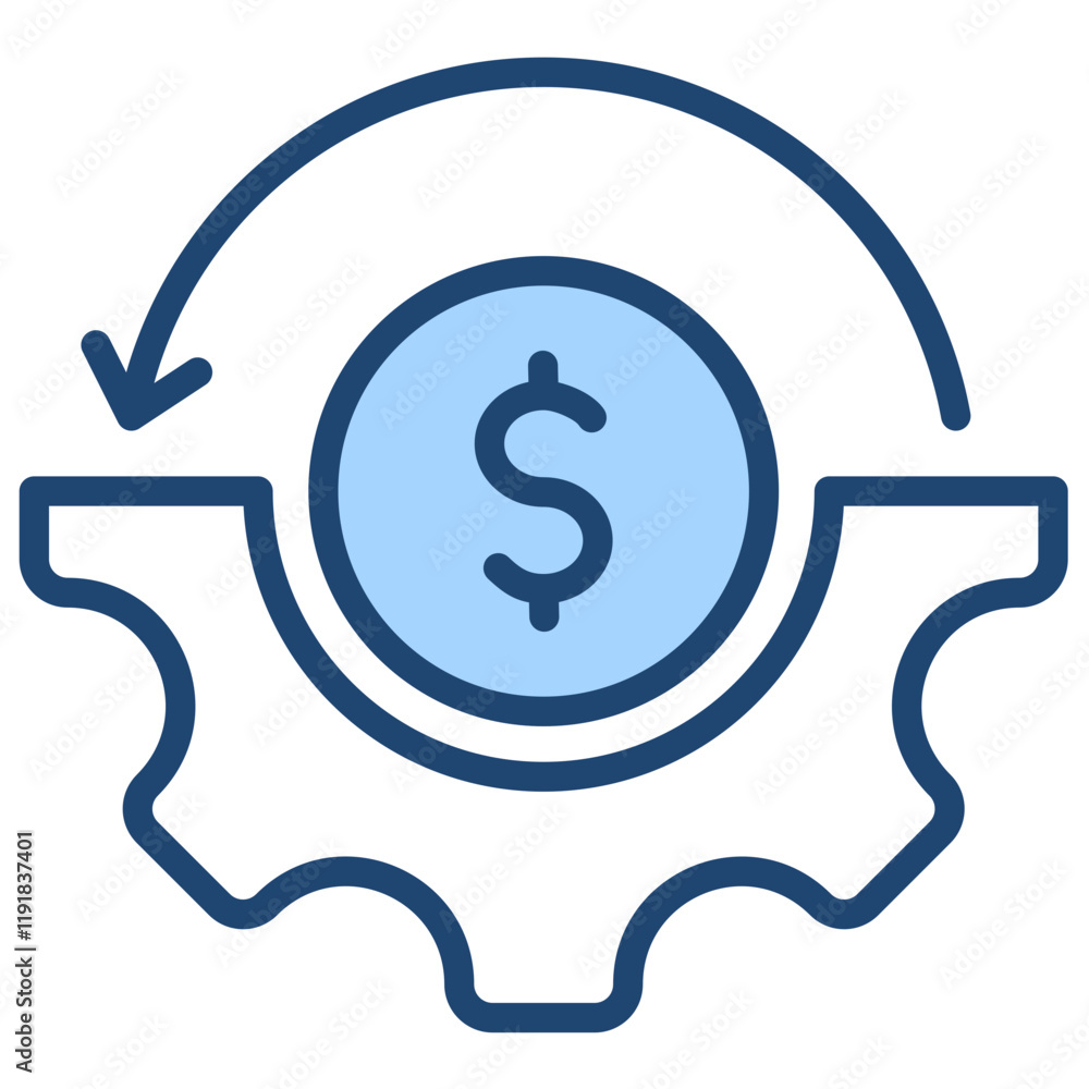 Asset Management Icon Lineal Blue Style Asset Management Icon Lineal Blue Style