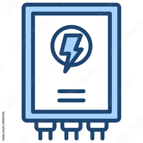 Power Distribution Icon Lineal Blue Style