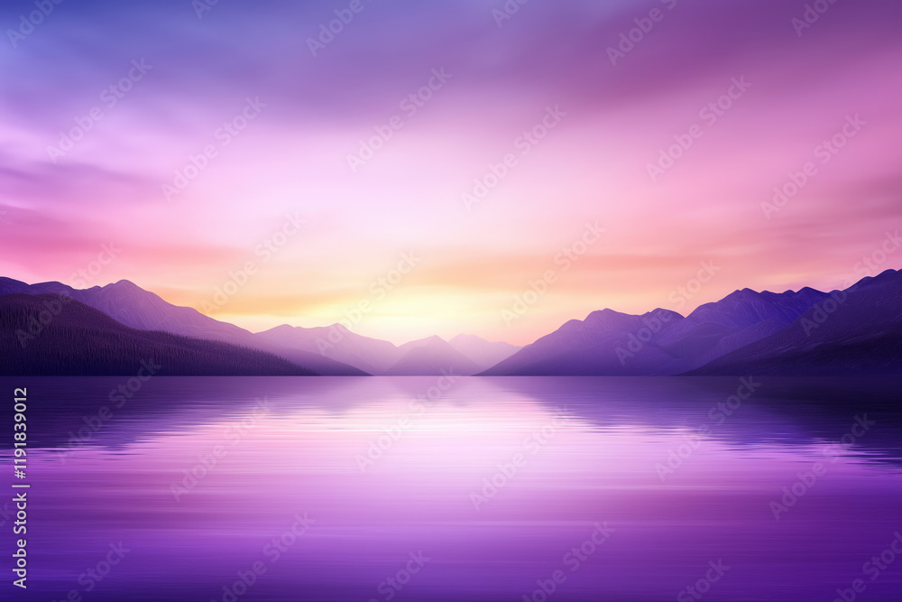 Beautiful sunrise over mountains reflecting in serene lake with vibrant colors Beautiful sunrise over mountains reflecting in serene lake with vibrant colors