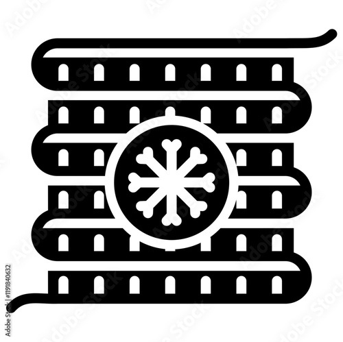 Cooling Coil Icon Black Style