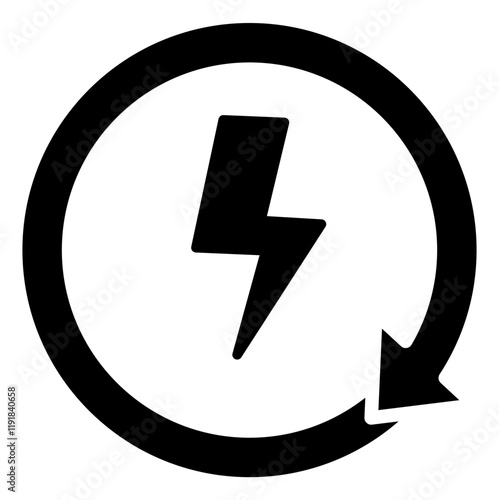 Energy Recovery Icon Black Style