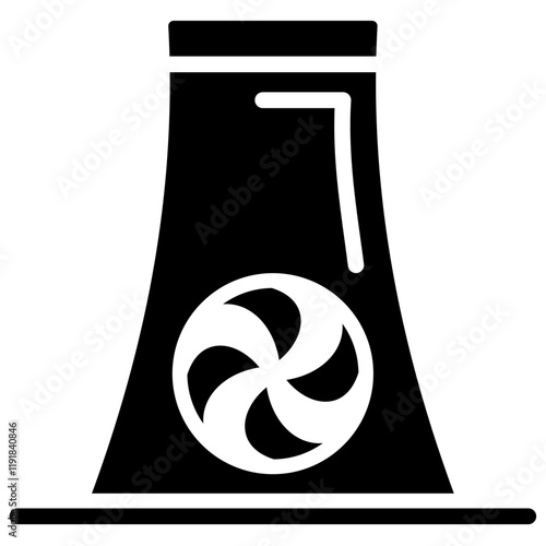 Cooling Tower Icon Black Style
