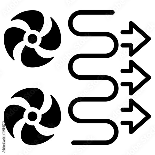 Fan Coil Icon Black Style