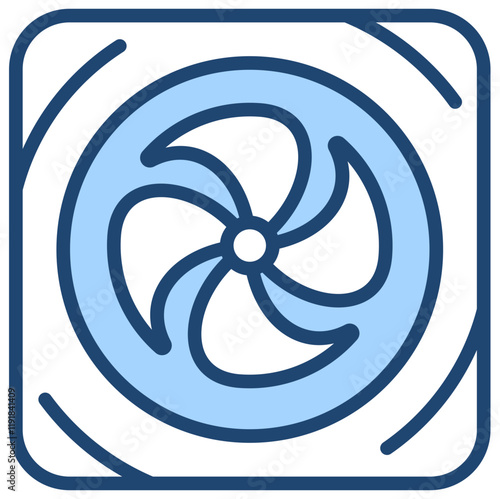 Exhaust Fan Icon Lineal Blue Style