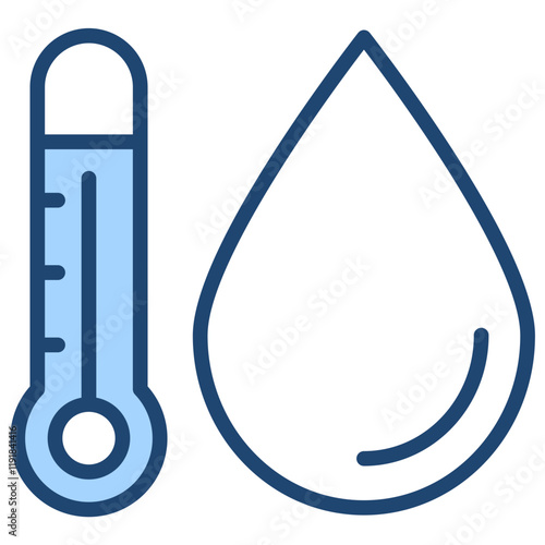Humidity Control Icon Lineal Blue Style