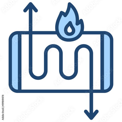 Heat Exchanger Icon Lineal Blue Style